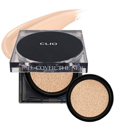 [NEW] 클리오 킬커버 더뉴 파운웨어 쿠션 기획세트[본품+리필]+(증정)쿠션 퍼프 랜덤 2EA, 3 리넨, 1개