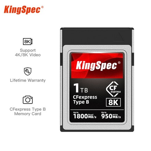 KingSpec CFexpress 메모리 카드 디지털 SLR 카메라 RAW 4K 8K 비디오용 128g 256GB 512GB 1TB CF Express PCIe 30X2 B 타입, 없음, 4.512GB