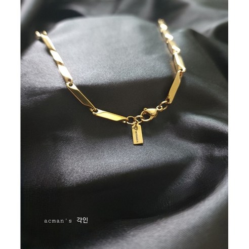 고급스러움과 내구성을 겸비한 라리마주 18K 골드도금 대나무 체인 목걸이