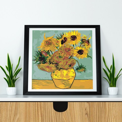 플레이어바웃 DIY 명화그리기 유화 그림 20 x 20 cm, 고흐 해바라기 (BX3288), 1개