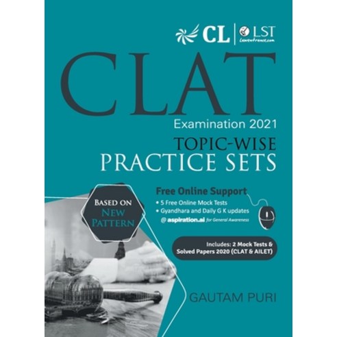 CLAT 2021 Topic-Wise Practice Sets Paperback, Gk Publications, English, 9789390187782