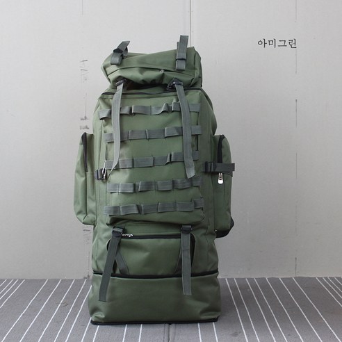 DFMEI 100L 초대용량 확대방수군 미아캠핑 등산여행 짐대가방 남자가방, 밀리터리그린