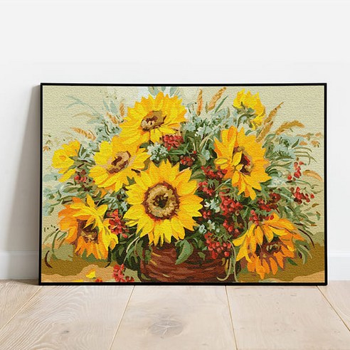 플레이어바웃 DIY 명화 그리기 세트 40 x 50 cm, 해바라기 바구니, 1개