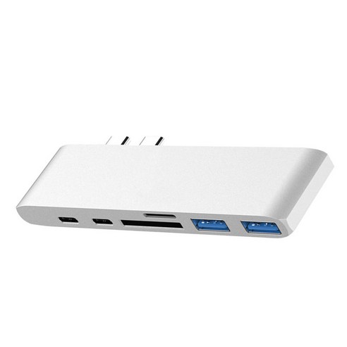 7in1 USB C 허브 OTG 멀티 포트 컨버터 USB-C 노트북 어댑터(4K 포트 포함), 실버, 111 × 28 × 9.4mm, 알루미늄 합금