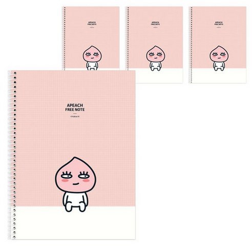 아이콘스 카카오프렌즈 스프링 연습장, 분홍 어피치, 8개