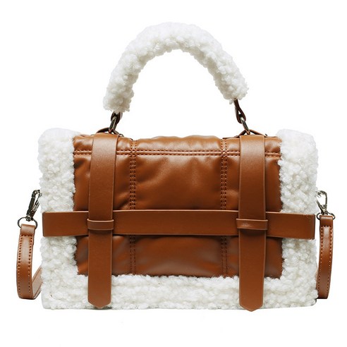 샤오웨이가을과 겨울 플러시 작은 가방 여성 가방 새로운 고급 핸드백 어깨 Crossbody 서양식 작은 스퀘어 가방