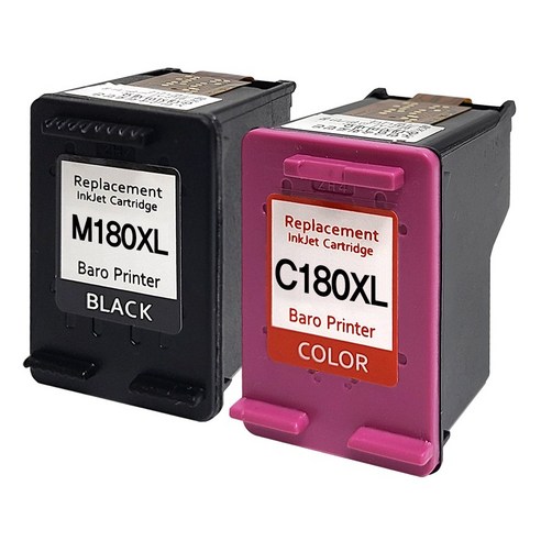 삼성 (잉크세트) INK-M180 INK-C180 특대용량 검정 컬러 SL-J1770FW J1660 J1663 J1665 M180XL C180XL 라온잉크, 1세트