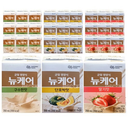 뉴케어 구수한맛 10팩+ 딸기맛 10팩+ 단호박맛10팩, 30팩, 200ml