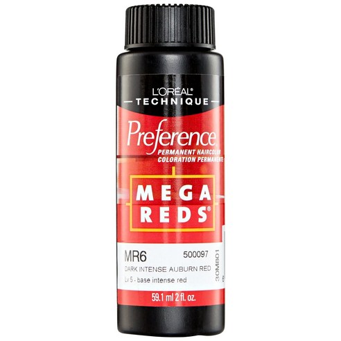 로레알 프리퍼런스 퍼머넌트 헤어컬러 메가 레드 59.1ml, MR6 Dark Intense Auburn Red, 1개