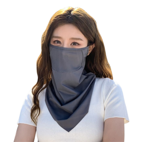 바이해랑 쿨 자외선차단마스크 골프마스크 자전거마스크, 1개, 다크그레이