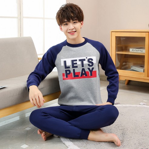 청소년 보온 속옷 남자 가후 가모 초고교생 대동 순면 가을 옷 가을 바지 학생