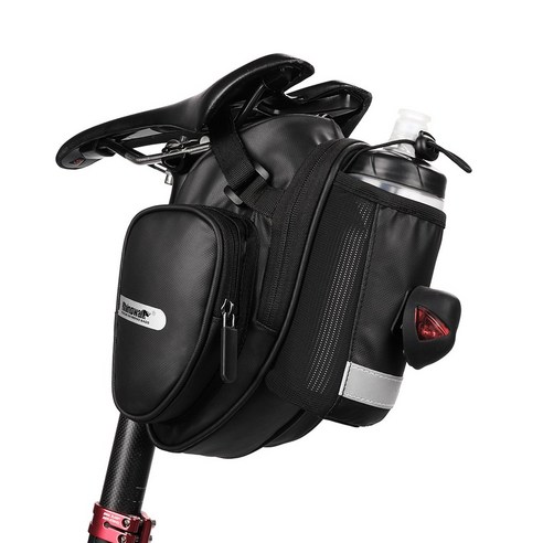 라이노워크 자전거 안장가방 물통 거치 새들백 X21557, 1개, 블랙