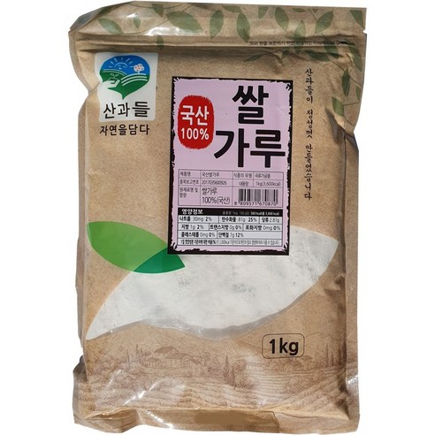 건식찹쌀가루 산과들 건식 국산 쌀가루100% 1kg, 2개 Best Top5