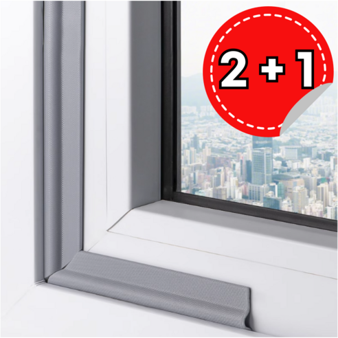2+1 슬라이딩 틈새막이 문풍지 외풍 방풍 방음 방충 미세먼지 사계절, 밤색, 3개