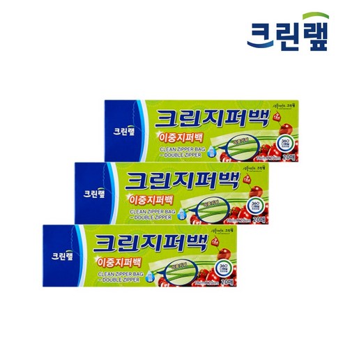 크린랲 크린지퍼백, 소(S), 20개입, 3개