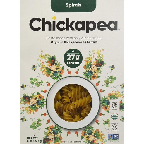 치카피아 칙피 & 렌틸 스파이럴 파스타, 227g, 1개
