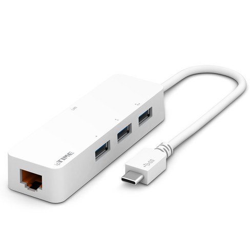 ipTIME - U1003C 고속 USB 3.0 Type-C - 10/100/1000 기가비트 이더넷 컨트롤러 + Super Speed USB 3.0 3Port Hub