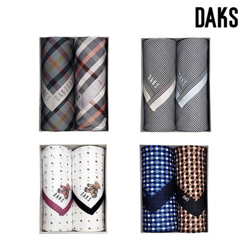 [AK PLAZA] [닥스] 남녀 손수건 2매 세트 (D) 15종 택1