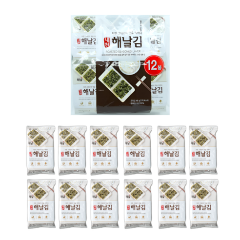 대천 해날 바삭 고소한 도시락 김 4g 12봉, 12개