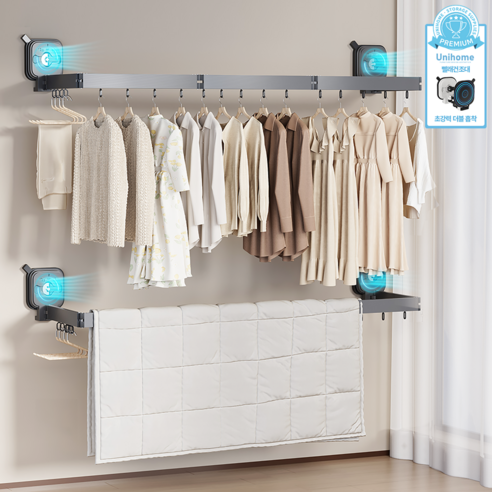 공간 활용의 혁신, 유니홈 초강력 더블 흡착식 건조대로 삶의 질을 높이다 베란다건조대