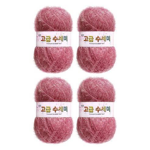 울클럽 별꽃수세미 DIY 고급수세미실 80g 4볼세트 + 동영상제공, 120인디핑크