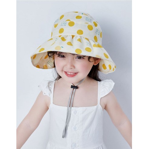 솜니움베베 여아 유아 여름 썬햇 여자 아기 와이어 썬캡 챙 모자 (48-54cm)