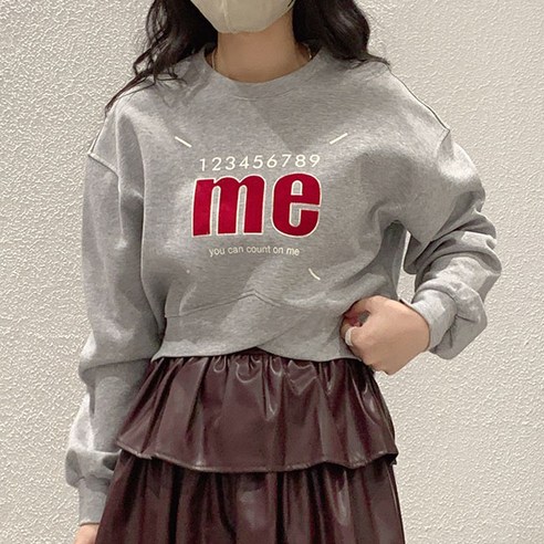 나나뽕 여성 라우드넥 크롭 후드 맨투맨 티셔츠