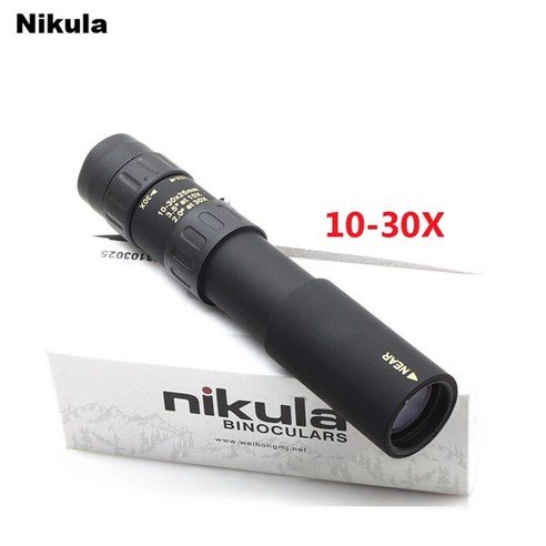 오리지널 쌍안경 Nikula 10-30x25 줌 단안 망원경 포켓 쌍안경 사냥 광학 프리즘 스코프 삼각대 없음, 1.Single Monocular