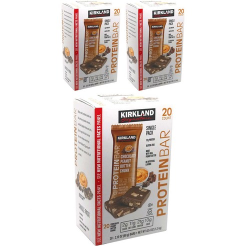 커클랜드시그니춰 프로틴 바 초콜릿 피넛 버터 청크, 60g, 60개