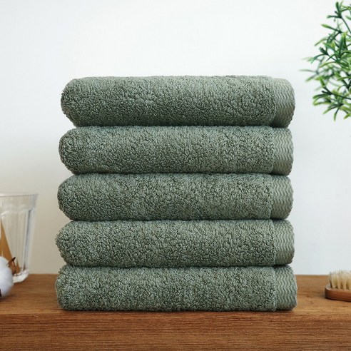 송월타월 메르디앙 40수 170g 호텔수건, 올리브그린, 5개