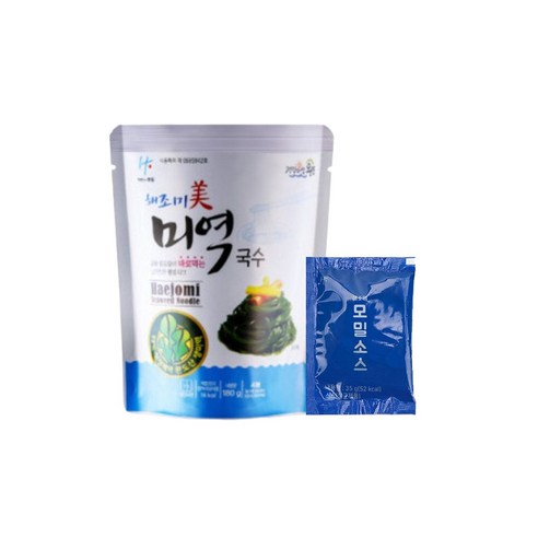 삶지않고 바로먹는 미역국수 180gx10개+비빔소스5개+모밀소스5개