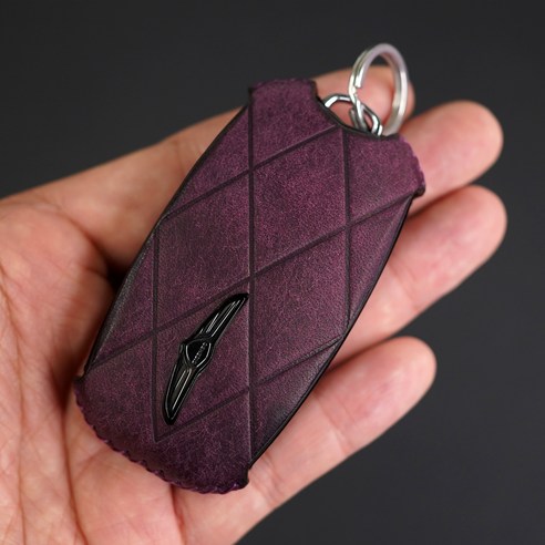 페레노 제네시스 호환 키케이스 스마트 키 가죽케이스 PG04 GV60 GV70 GV80 GV90 G70 G80 G90 쿠페 신형, 푸에블로 퍼플