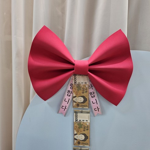 기념일 부모님 신랑 생일 돈봉투 현관문 문구 리본, 1개, 빨강