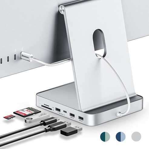 Minisopuru HUB USB C 허브 Type C to usb 3.2 tf/sd 카드 150 메가바이트/초 멀티 포트 어댑터 지원 iMac 용 m.2 nvme ssd 도킹 스, 은