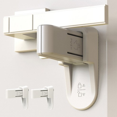 문 도어락 손잡이 안전 잠금장치, 흰색, 2개 
매트/안전용품