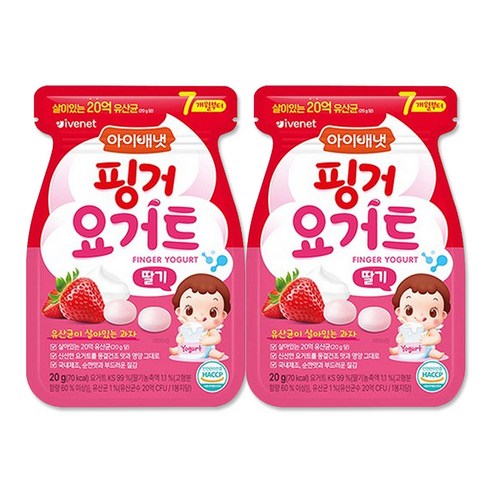 아이배냇 핑거 요거트 딸기 × 20g × 2개, 맛 × 개당 중량 × 수량 섬네일