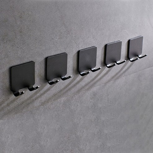 ZOZOFO 강력 접착 주방 욕실걸이 식기세척기 키 부착식 벽걸이 10개, 블랙(10pcs)