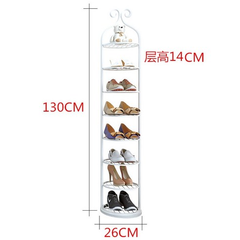 북유럽 골드 철제 신발 실내화 정리대 - 화이트 8단, 화이트 8단:26x130(cm)개