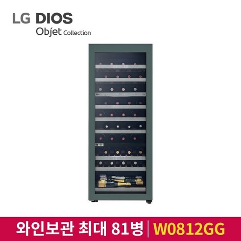 [엘지전자] ○[81병] LG 오브제 와인셀러 그린(W0812GG) - 와인셀러 | 쿠팡