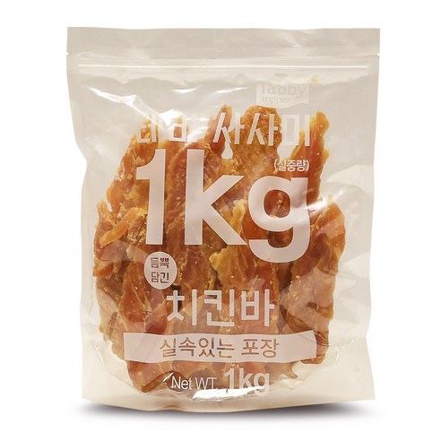 테비사사미 치킨바 1kg 강아지 간식 대용량 1kg, 3개