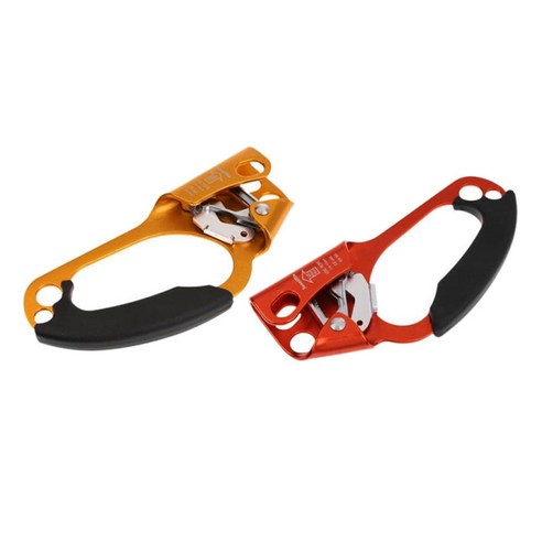 8-13mm 밧줄을 위한 2Hand Ascender 암벽 등반 나무 수목 재배자 라펠링 기어 클램프, 알루미늄, 오렌지 황금