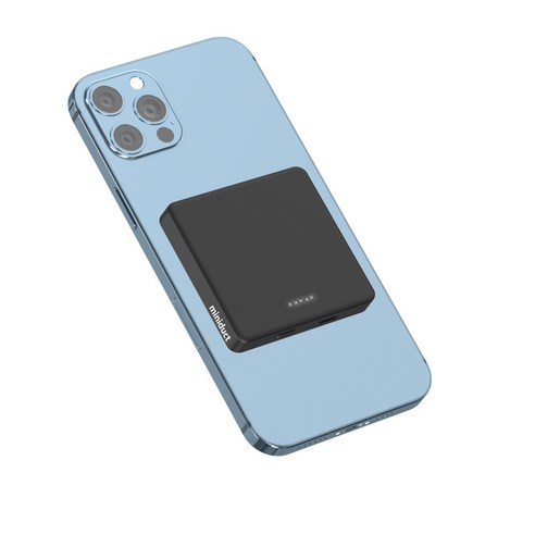 미니덕트 맥세이프 미니 고속 무선보조배터리 4000mAh mi200DT, 매트 블랙