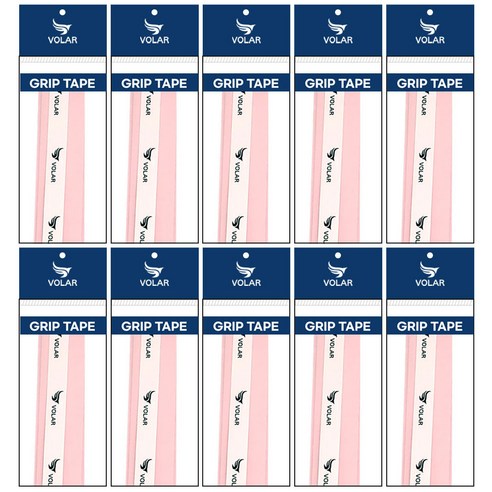 VOLAR 1.1m 라켓용 그립테이프 10개입 1세트, 블랙