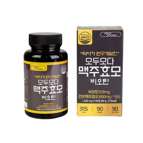 모두모다 밸런스 맥주효모 비오틴 모발 판토텐산 3개월분, 90정, 4개