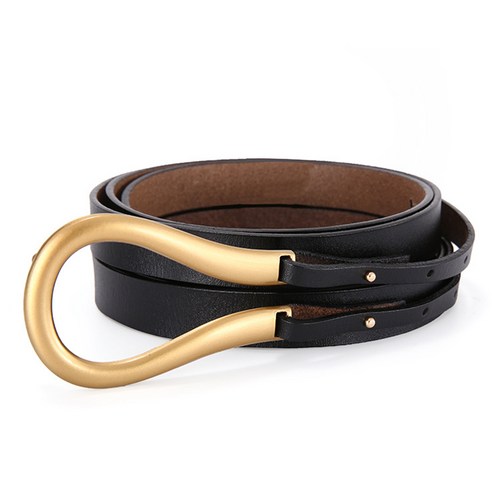 COOLERFIRE Luxury Brand Women Belts Thin Golden Buckle Leather Strap For Dress Trousers Casual