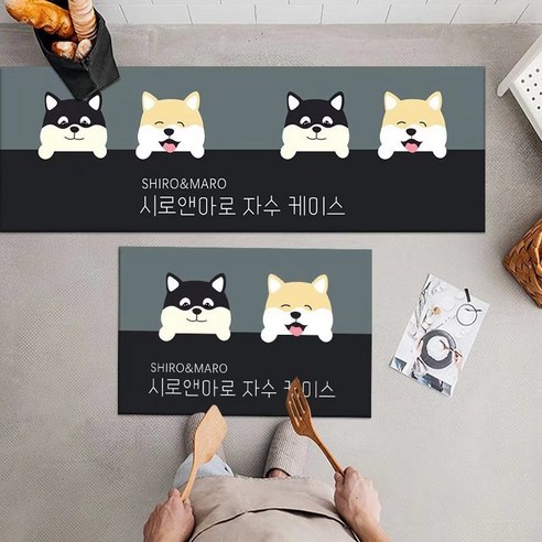 Karvin 만화 도안 조합 카펫 주방 가득 깔다 미끄럼 방지 쿠션 흡수 조합 발 깔개 카펫, 8