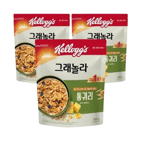 켈로그 통귀리 그래놀라, 500g, 3개