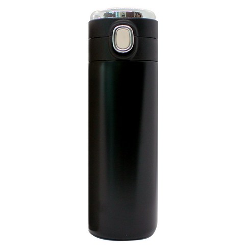 리안 원터치 LED온도표시 텀블러 400ml, 블랙