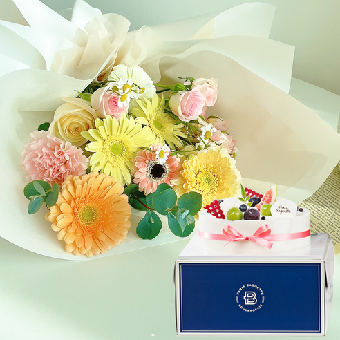 [오케이나우ㅣ강추] 사랑스러운 꽃바구니와 케익으로 소중한 사람을 축하하세요 [OKNOWㅣ추천상품]