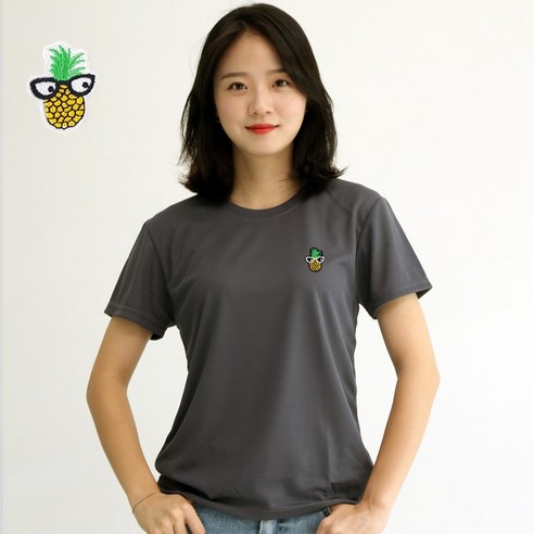 파타고니아  멋지군 코오롱 쿨론 기능성 파인애플 자수 반팔 쿨 티셔츠